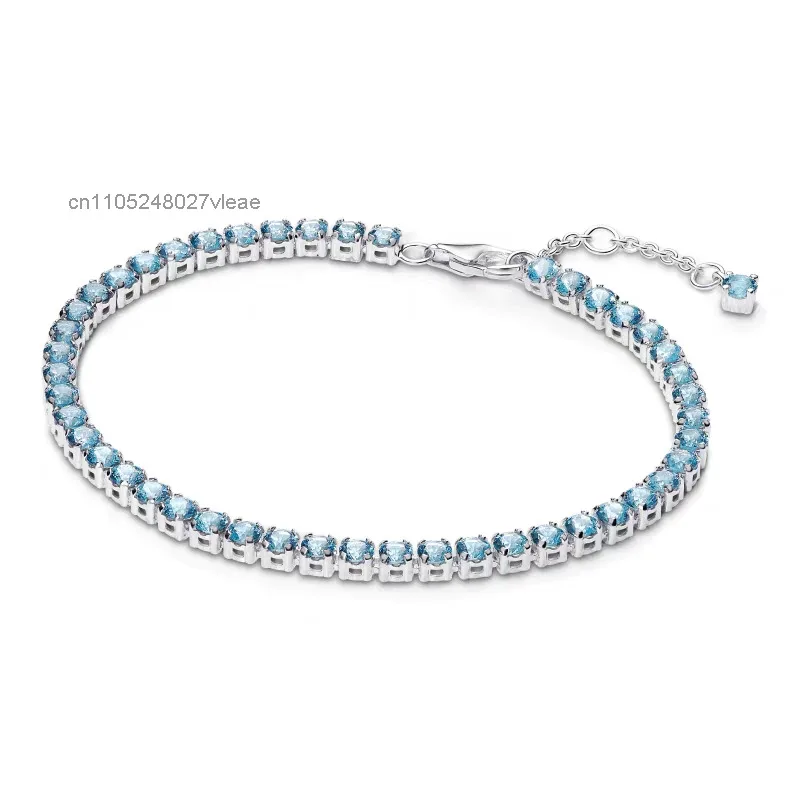 Moissanite S925 Gold Plated 4mm Single Cubic Diamond Tennis Chain Bracelet for Women Fashionable Iced Crystal Stone Bras