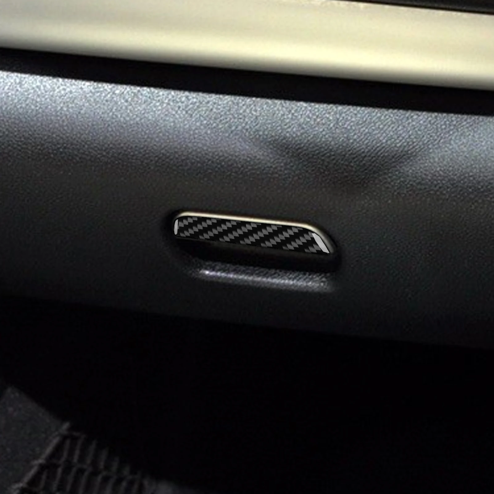 Real Carbon Fiber Car Accessories Glove Storage Cover Soft Sticker For Mercedes Benz SLK R171 2004 2005 2006 2007 2008 2009 2010 - view 3
