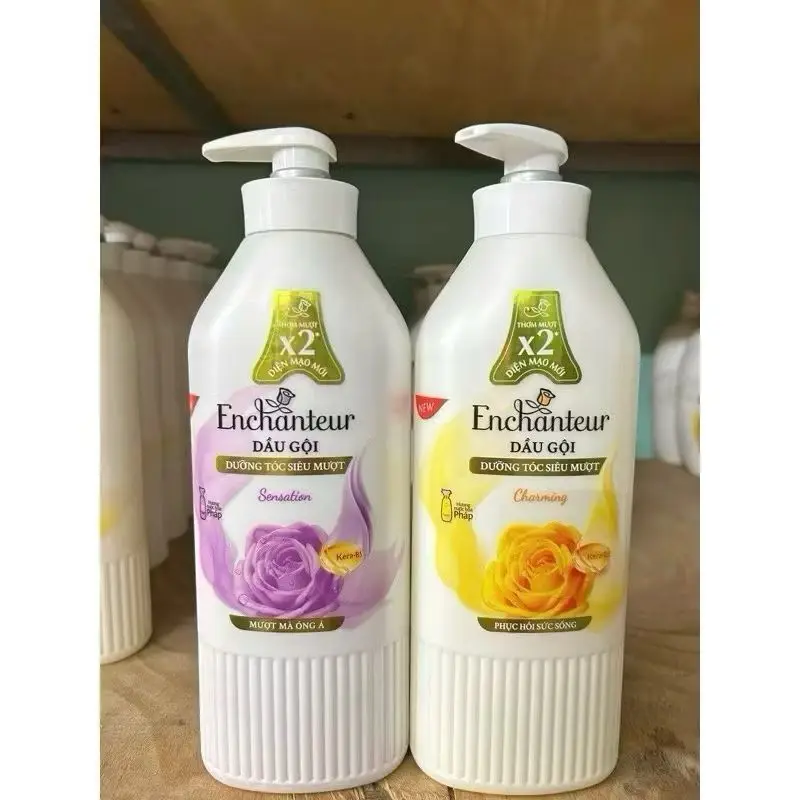 Fragrant Nourishing Shampoo – Enchanteur 650ml with Shea Butter & Almond Oil, Revives Dry Damaged Strands, Soft Liquid