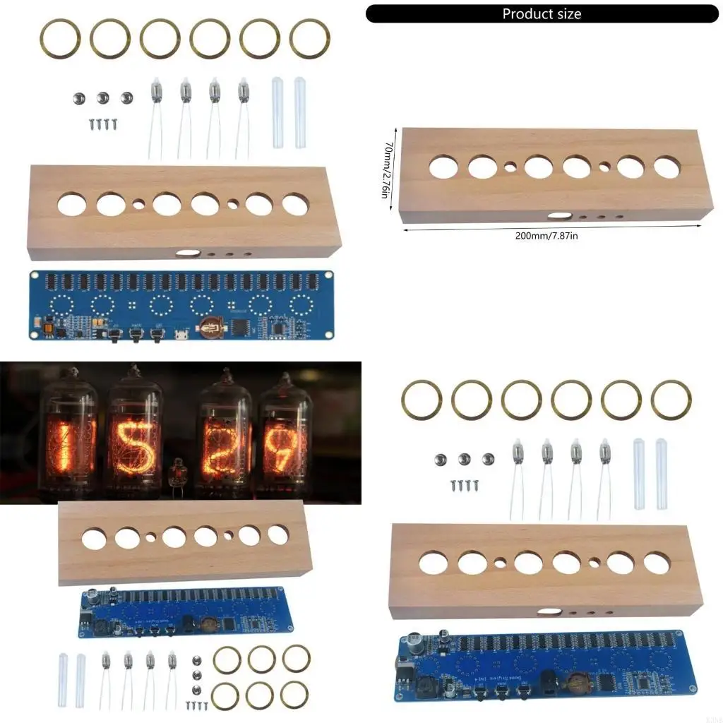 

K3NB Low Power Consumption Adjustable Brightness IN14 Digital LED Tube Clock with High Visibilities for Day and Night Use