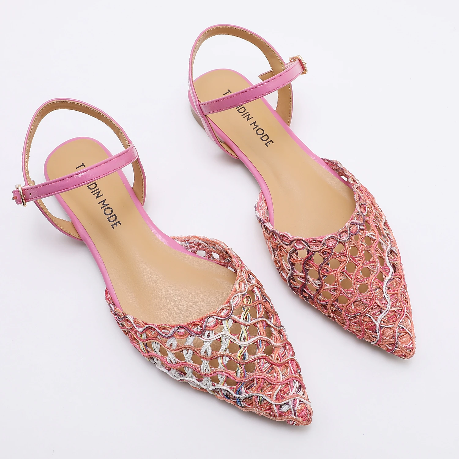 

Women's Pointed Toe Mesh Sandals Openwork Slingback Flat Shoes for Summer Fashion