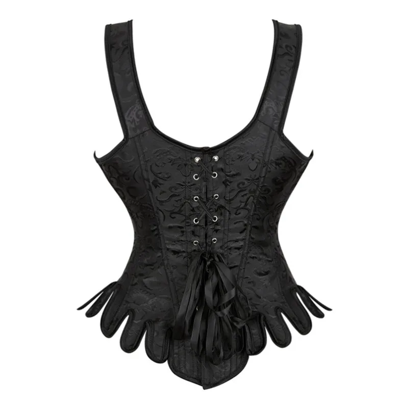 Women Embroidery Vest Corset Top Vintage Bustiers Corsets Slimming Waist Trainer Modeling Strap Gothic Overbust Corselet