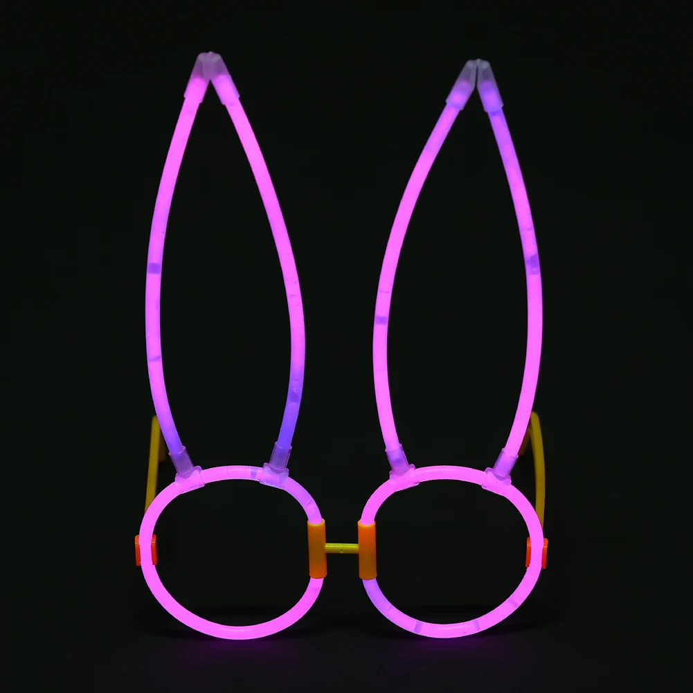 Glowing Bunny Ear Glasses Bendable Luminous Party Glasses For Boys Girls