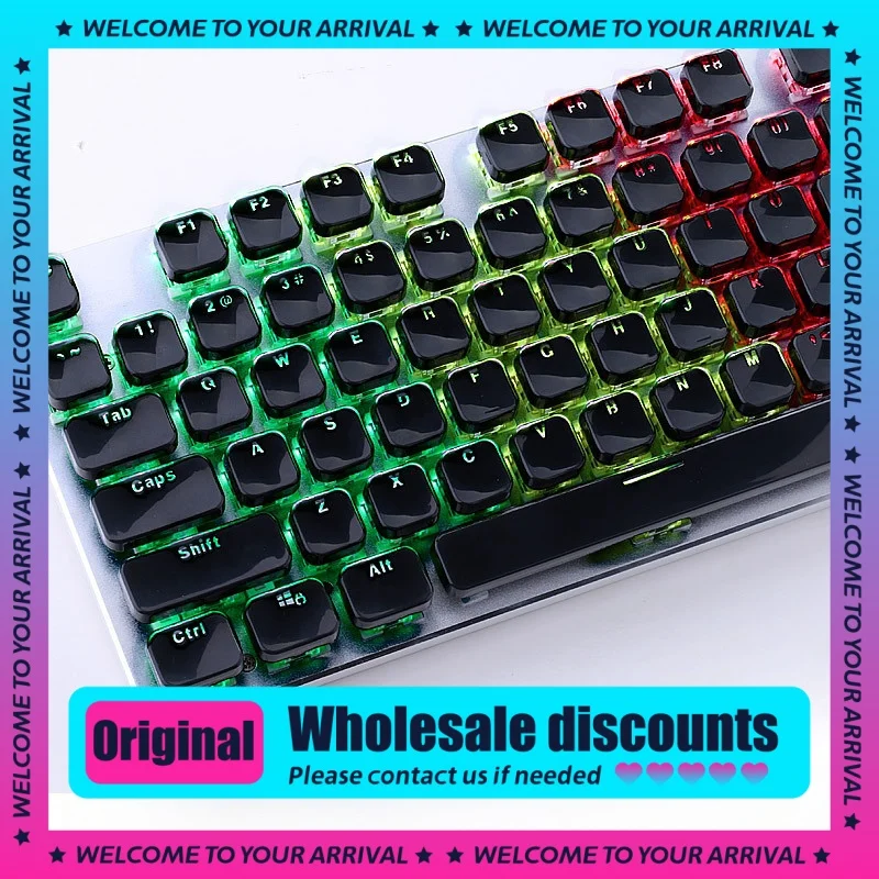 

Chocolate Crystal Translucent Keycap Office Typing Retro Steampunk Game Abs Material Esports 104 Key 87 Key Mechanical Keyboard