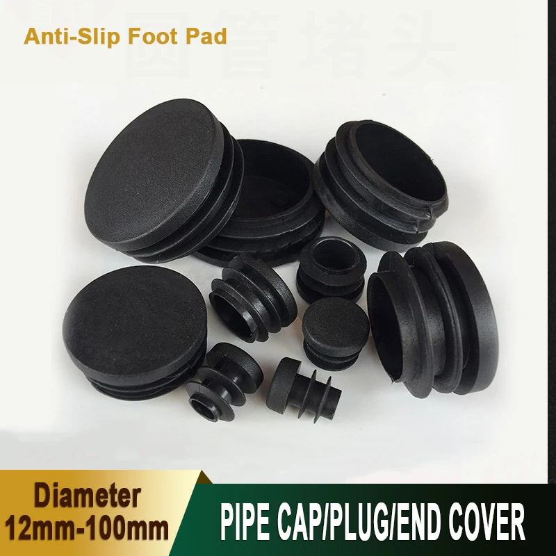 

1-16Pcs 12mm-100mm Pipe Plug Caps Sealer Stainless Inner Plug Anti-Slip Foot Pad PE Material for Chair/Locker/Gym Equipment