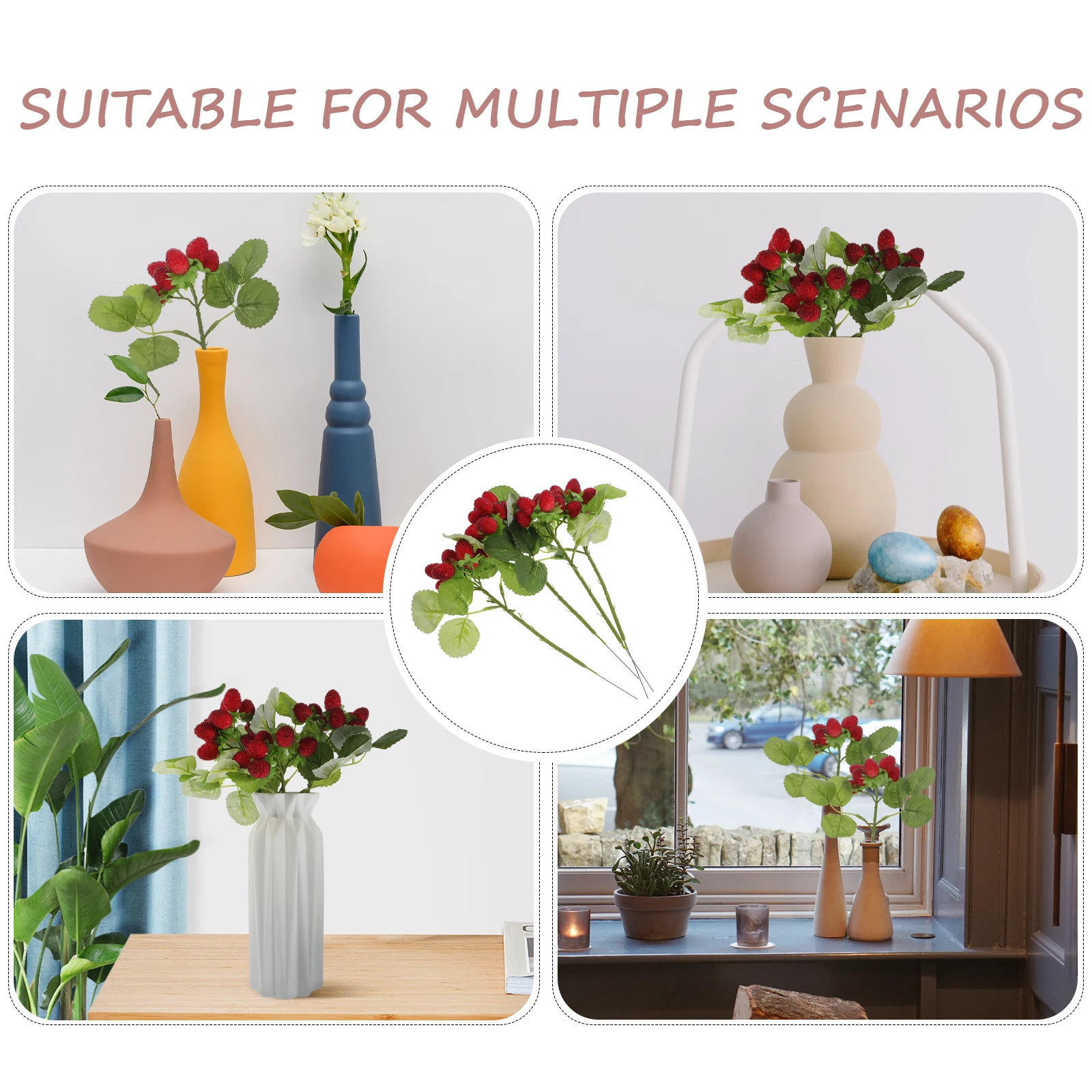 

4 Pcs Simulated Bayberry Fruit Artificial Fruits Realistic Fake Food Dining Table Plastic Faux Waxberries Decor