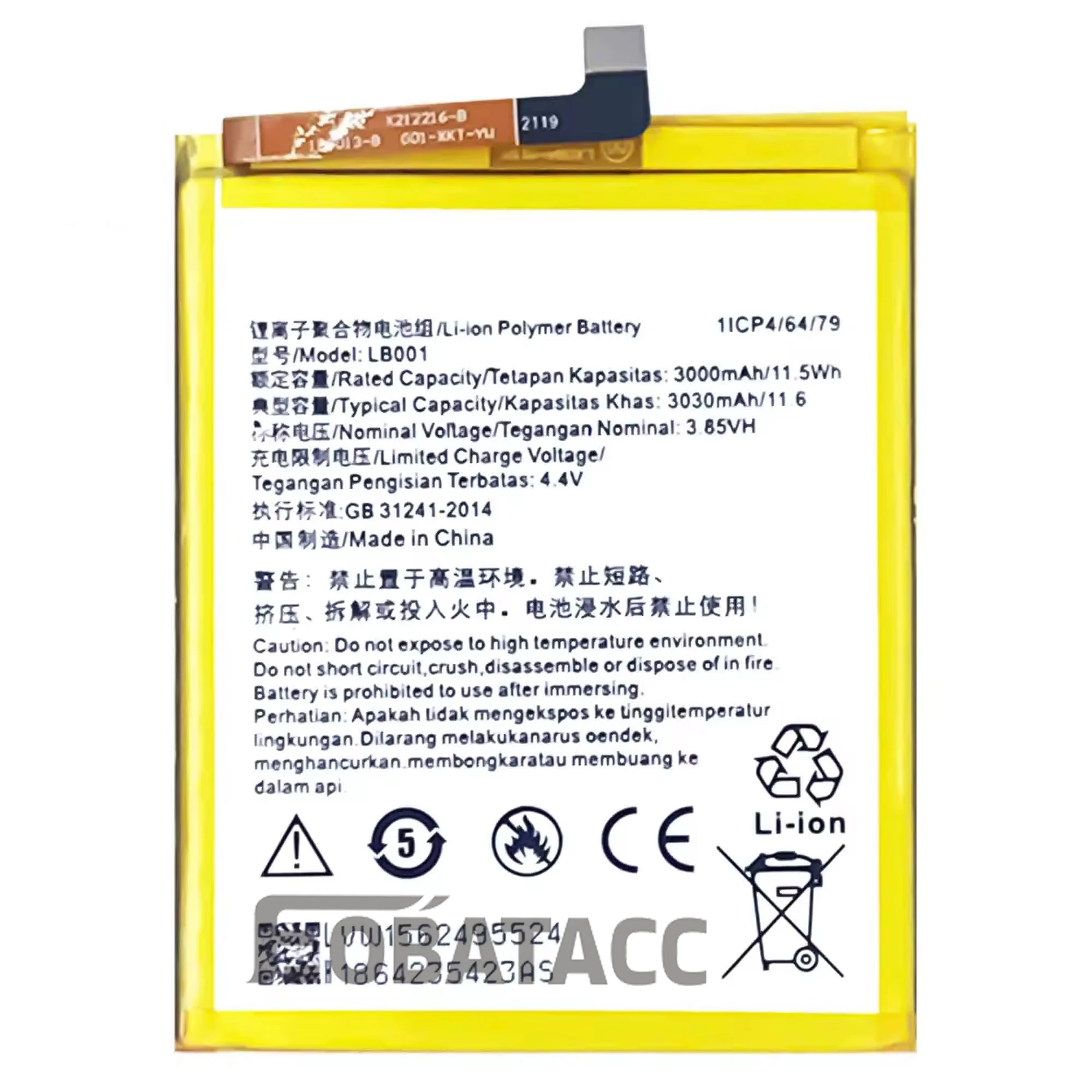 100% New Original Battery LB001 For lenovo K320 Battery + Free Tools