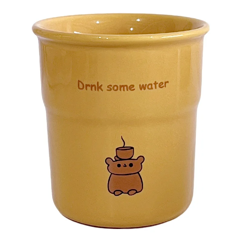 

Ins Style Simple and Cute Cream Color Random Cup Coffee Cup Water Cup Milk Cup Breakfast Cup Hand Cup Cartoon Cup