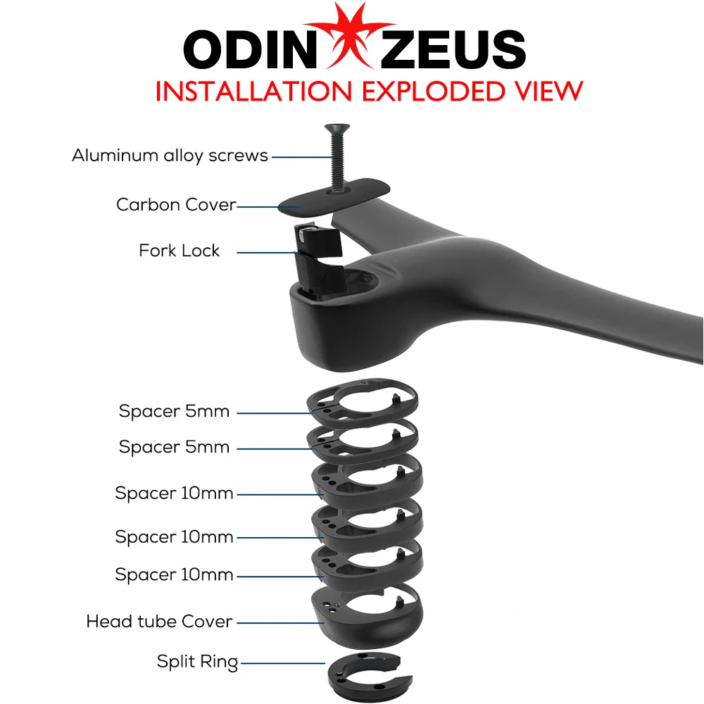 

3D ультра-карбоновый руль шоссейного велосипеда, угол стержня -7 ° , внутренняя линия, стильный черный, NOLOGO, 360-440мм, с кронштейном и проставкой