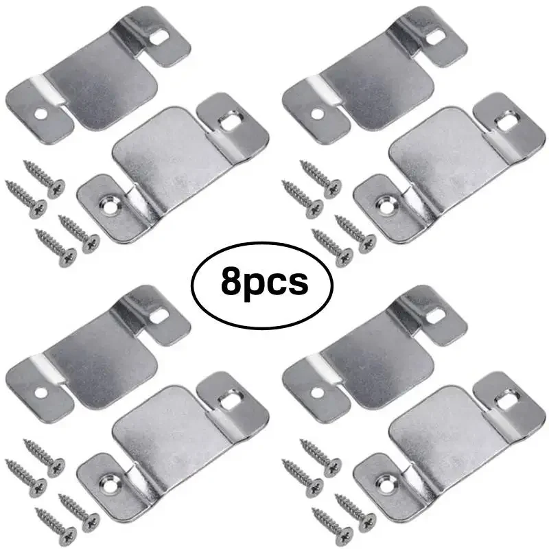 8pcs Sectional Connector Stainless Steel Furniture Interlock Bracket With Screws Flush Mount Bracket for Sofa Photo Frame Mirror