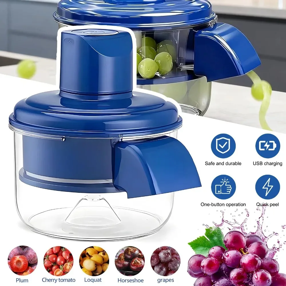 Éplucheur automatique de fruits et légumes, machine à éplucher l'ail, les raisins et les tomates, robot culinaire commercial, gadget de préparation pour les salons de thé, éplucheur de fruits domestique, outil de pelage multifonction, équipement de pelage alimentaire, accessoire de traitement des fruits en cuisine