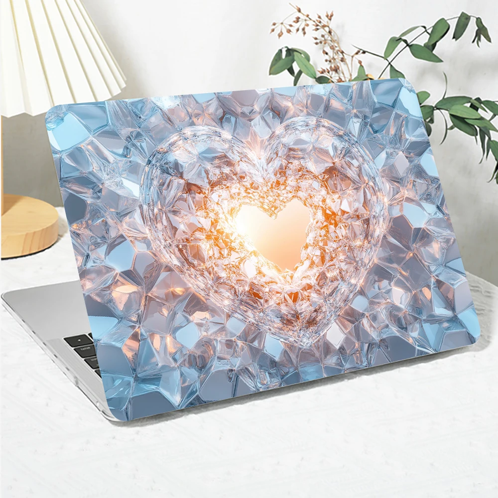 Heart shaped 3D rendering print Shell for MacBook Air 15 M4 A3241 Case for MacBook Pro M1 M2 M3 13 14 16.2 M4 Pro max A3403 Case