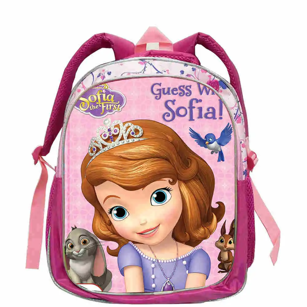 12.5inch Toddler Pink Mochilas Child princess cartoon School Bag Kids Fashion princess sofia Backpack small Girls Baby Book bag