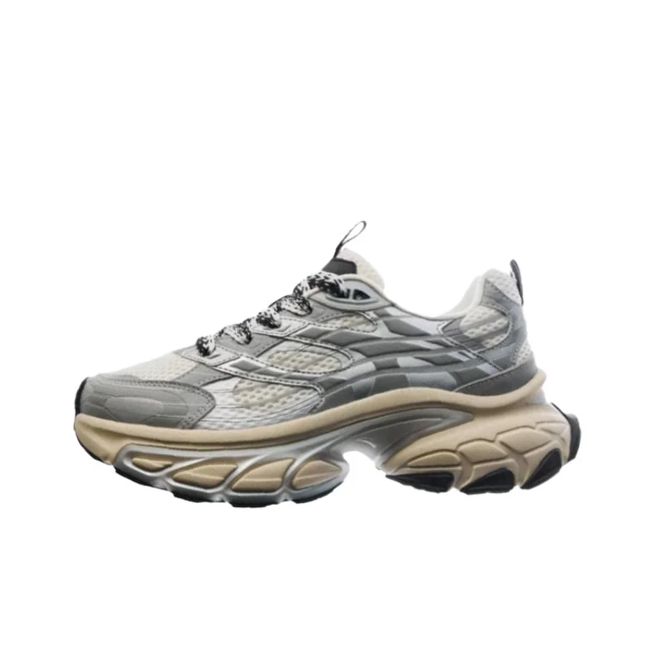 Anta Fuyao Fashion Trend Cushioning Slip Resistant Low top Chunky Sneakers Men's White Silver Gray 112418897-1