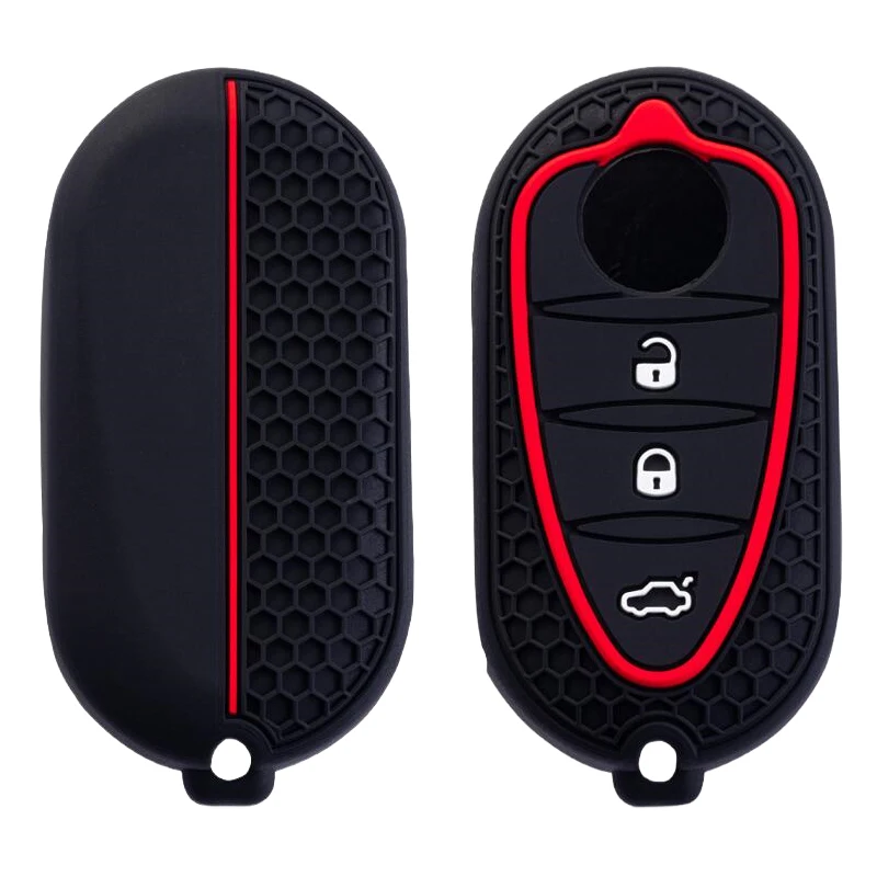 3 Button Silicone Car Key Cover Case for Alfa Romeo Mito Giulietta GTO 159 GTA 4C Mito Flip Remote Keychain Skin Protector Shell