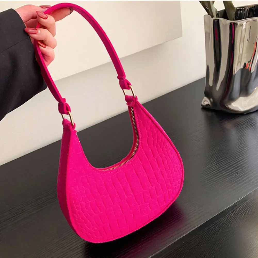 

Элегантная сумка-полумесяц с принтом, наплечная сумка-тоут, универсальная вместительная войлочная сумка для девочек