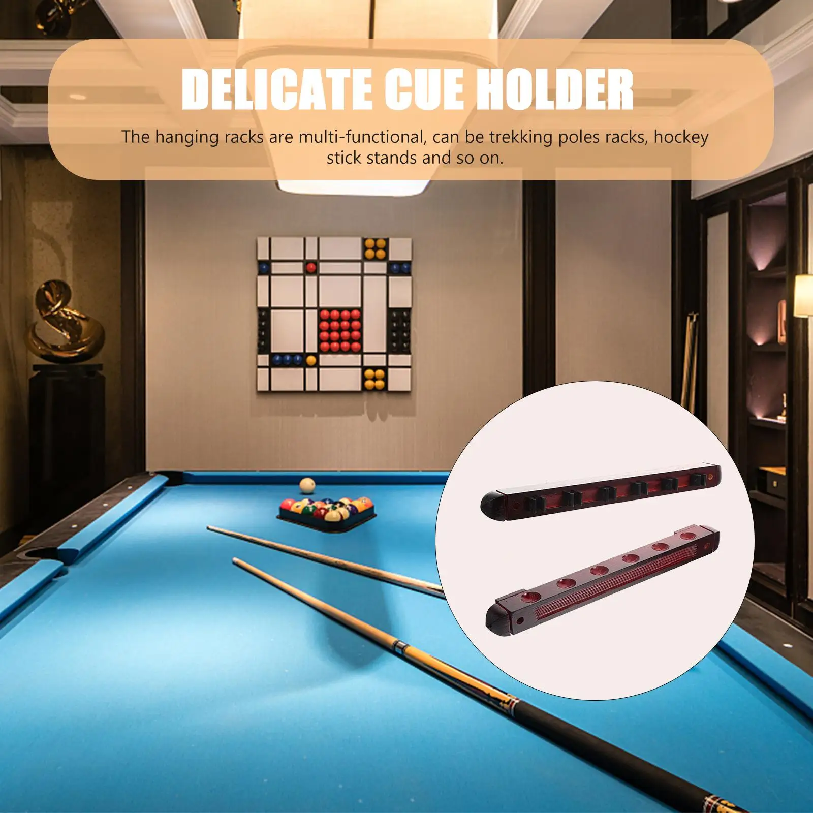 

Billiard Rack Collection Cue Stand Delicate Wall Diamond Pool Pole for Table Display