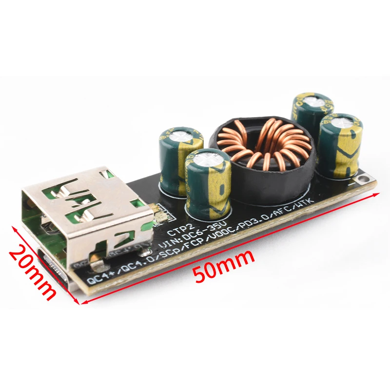 QC4.0 QC3.0 USB Typ-C Handy-Schnellladeadapter 6-35V Step-Down-Buck-Boost-Modul für Huawei SCP/FCP Apple PD Qualcomm – Detail 2