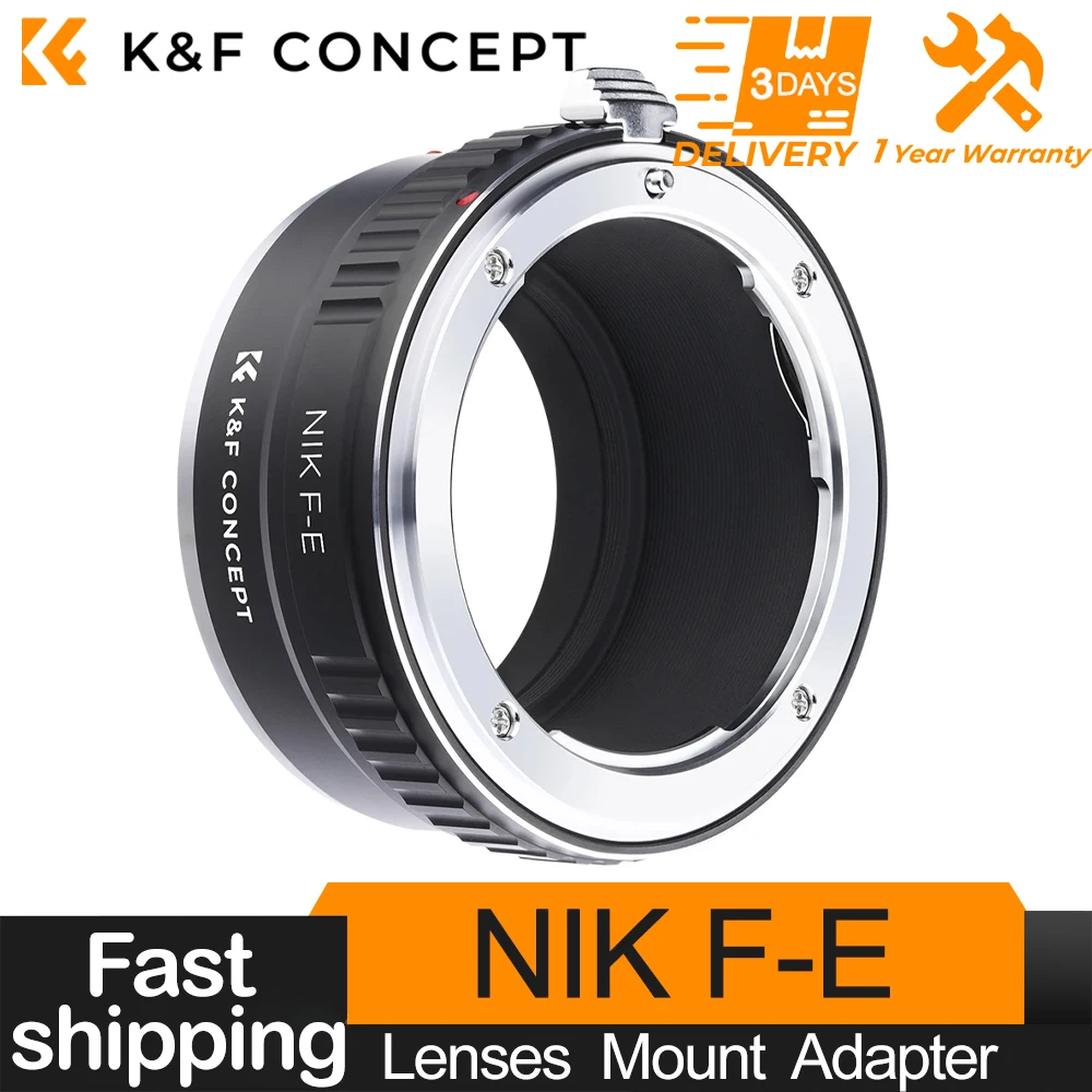 

K & F Concept Lens Adapter for Nikon F Lenses to Sony E Camera Mount Compatible with Sony E A5000 A6000 A6400 A7C A7C2 A1 A9 A7