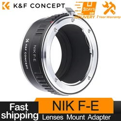 K & F Concept Lens Adapter for Nikon F Lenses to Sony E Camera Mount Compatible with Sony E A5000 A6000 A6400 A7C A7C2 A1 A9 A7