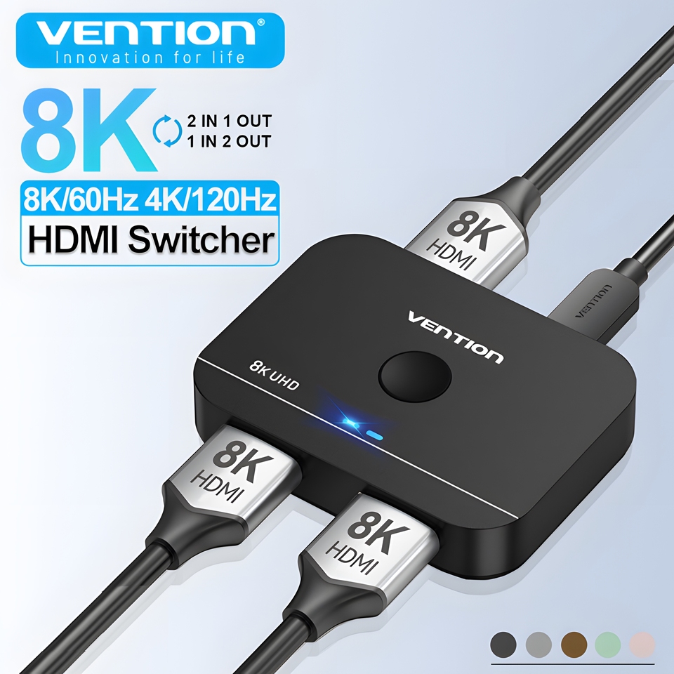  Vention HDMI 2.1 Splitter Bi-Direction 8K 60Hz 4K120Hz HDMI -compatible Switcher for Xiaomi Mi Box Xbox PS5 TV Box HDMI Switcher 