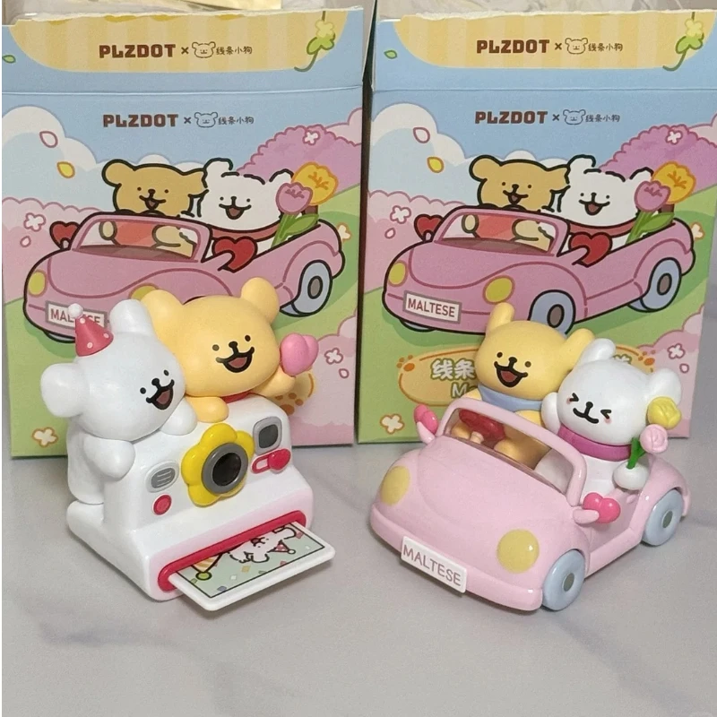 Plzdot Maltese Line Puppy Happy Outing Series Plush Blind Box Caixa Caja Boneka Lucu Hadiah untuk Anak Perempuan dan Laki-laki Kotak Misteri Tas Dekorasi