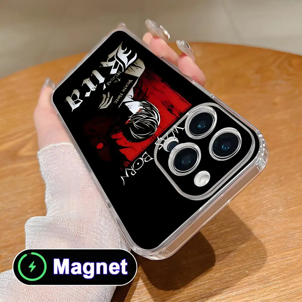 

Чехол для телефона Death Note Kira Light Clear TPU Magsafe для iPhone 17 16 15 14 13 12 11 Air Pro Max Plus Mini, цветной