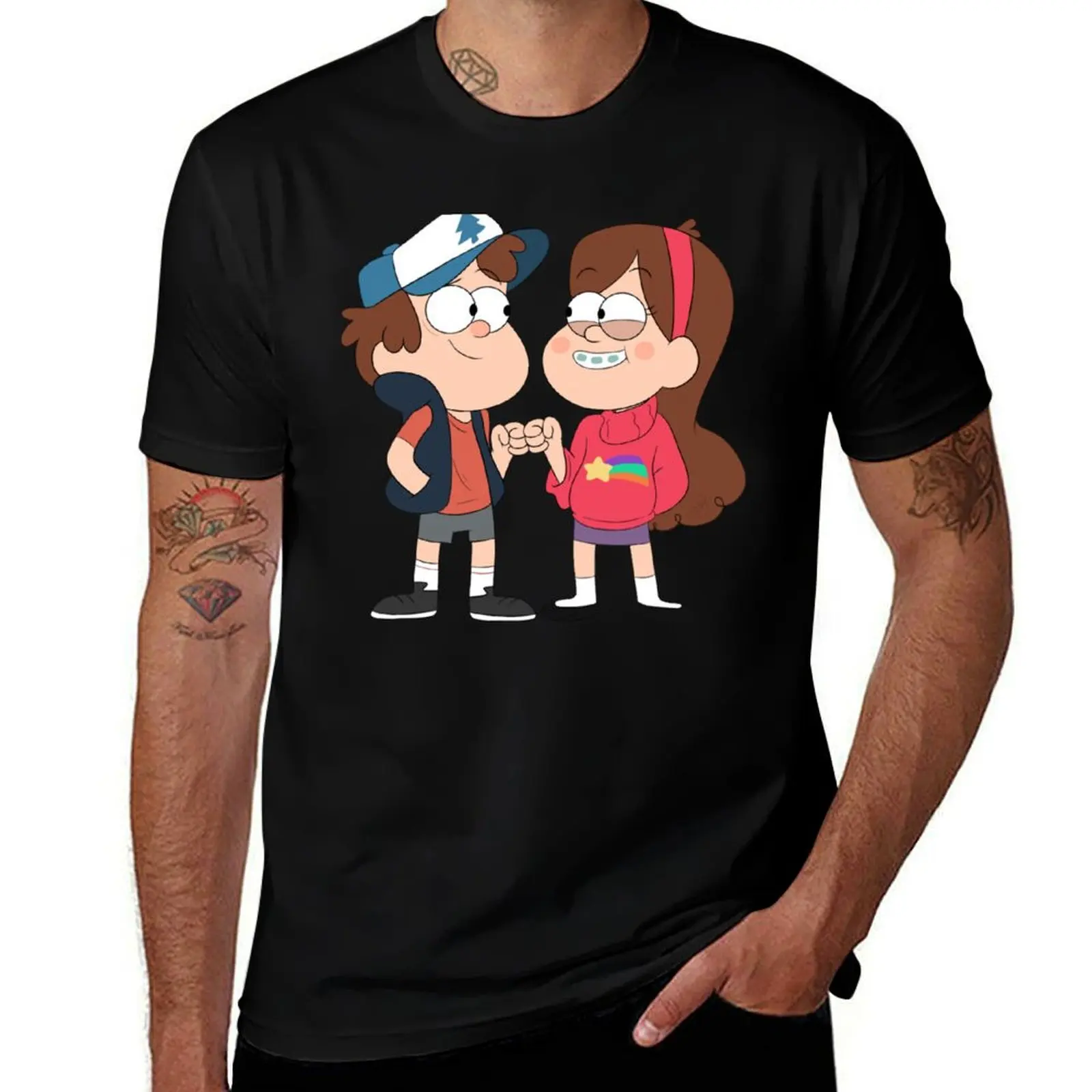 Dipper and Mabel T-Shirt Casual Pattern Print Tee Shirt T-Shirt