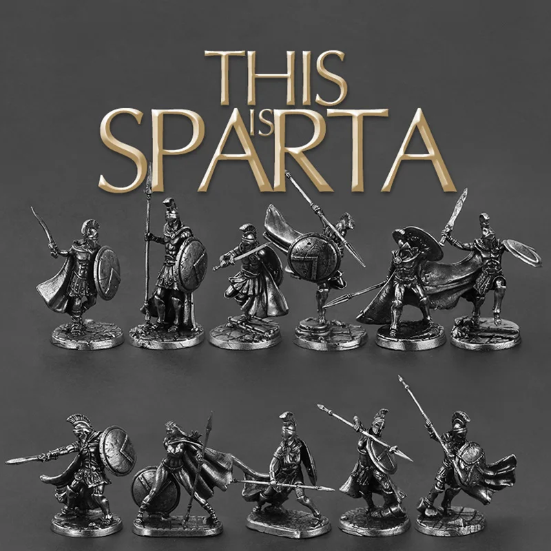 1pcs Ancient Spartan Rome Soliders Figurines Miniatures Vintage Metal Soldiers Model Statue Desktop Ornament Gifts for Men