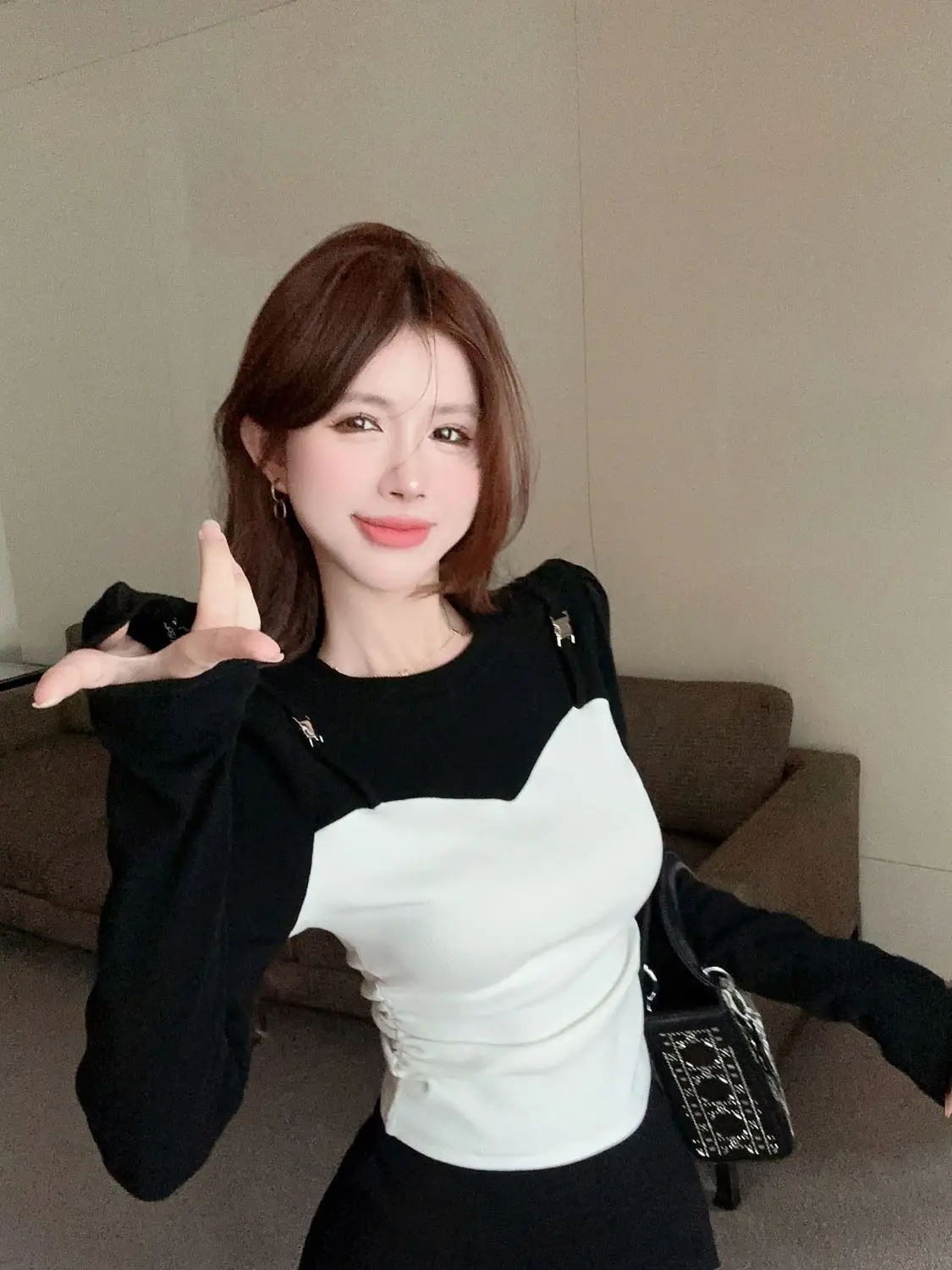 

Design Sensation Little Fraance Sle Long Sve T-irt Women's Spring Autumn New Sle Base irt Inner Wear Top