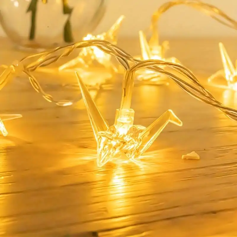 Crane LED String Lights Mini Vintage Christmas Halloween Wedding Party Decorative Battery String Lights Patio Garden Home