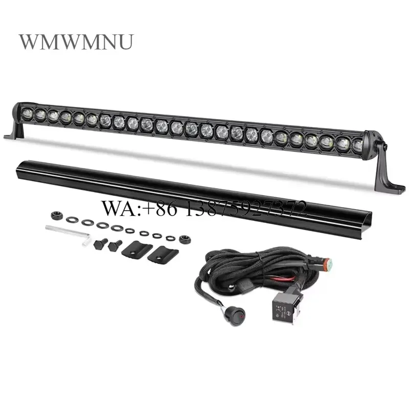 Wmwmnu 30 Inch Amber White 12V Car Driving Behind Grille Led Bar Light with Harness Switch and Cover for