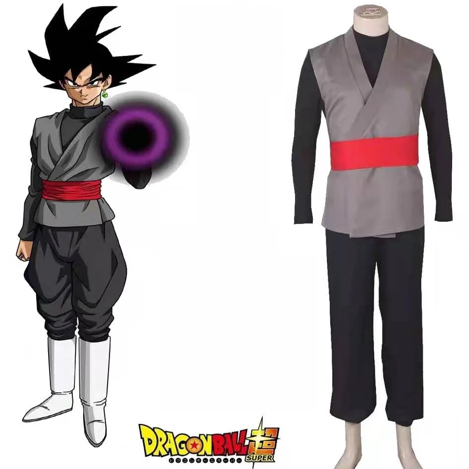 Anime Dragon Ball Super Goku Black Cosplay Outfit, Complete Martial Arts Uniform Set, Male Costume for Theme Party Anime Event