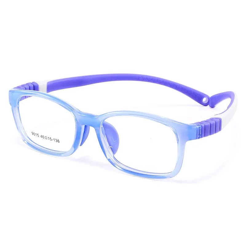 New Ultralight Silicone Children Eyeglass Frame Boy Fashion Safety Kids Optical Prescription Glass Frames Girls 9015ET images - 6