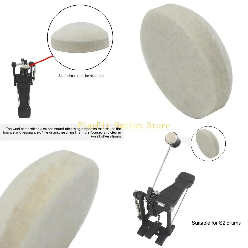 

242F Drum Beater Drum Pedal Beater Hammer Head Felts Pads for Percussion Instrument