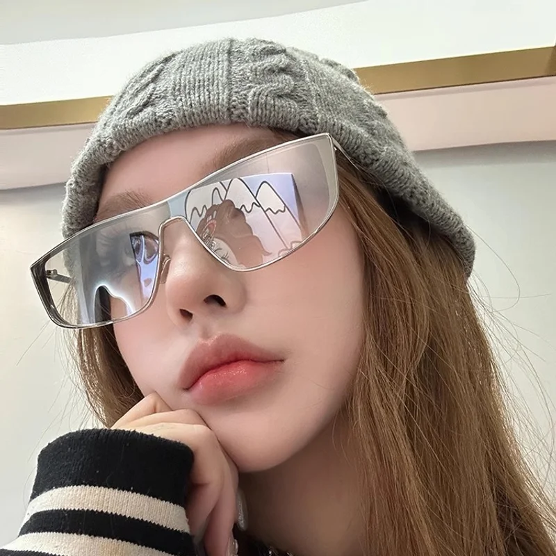 

jennie same style y2k mercury color sunglasses 2025 trend women men outdoor sunglasses whosale