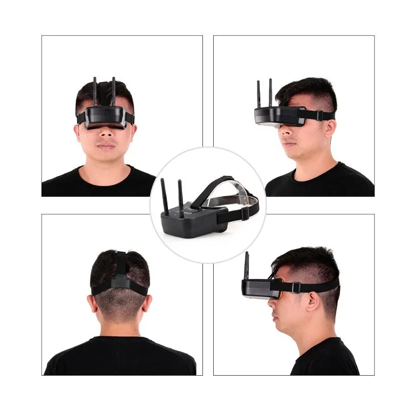 5.8G FPV Goggles Receiver Integrated Set, 3‑inch Display FPV Headset with 600TVL Camera for RC Drone First‑Person View Racing