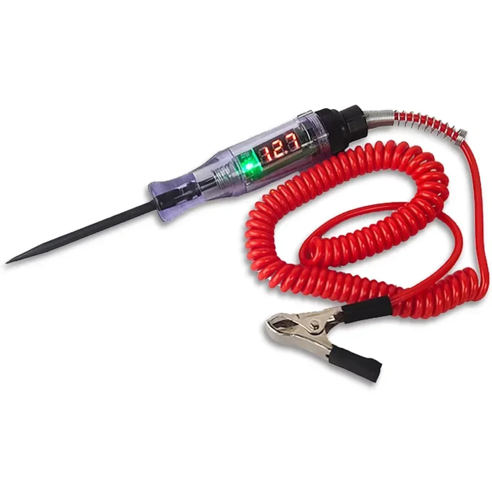 Test Light Automotive Circuit Tester 5V 12V 24V 36V 48V 90V DC Digital LCD Display Prolong for Sedan,SUV,RV,Truck,Lawn