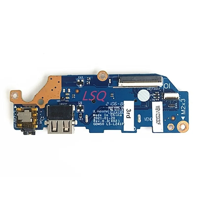 New Power Button Board for DELL 3510 3511 USB Interface Audio Panel LS-L241P
