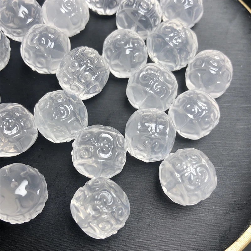 

5pcs Natural Clear Quartz Mosaic Bead Necklace Crystal Carved Figurine Gift Fashion Jewelry For Women Healing Gift 13MM