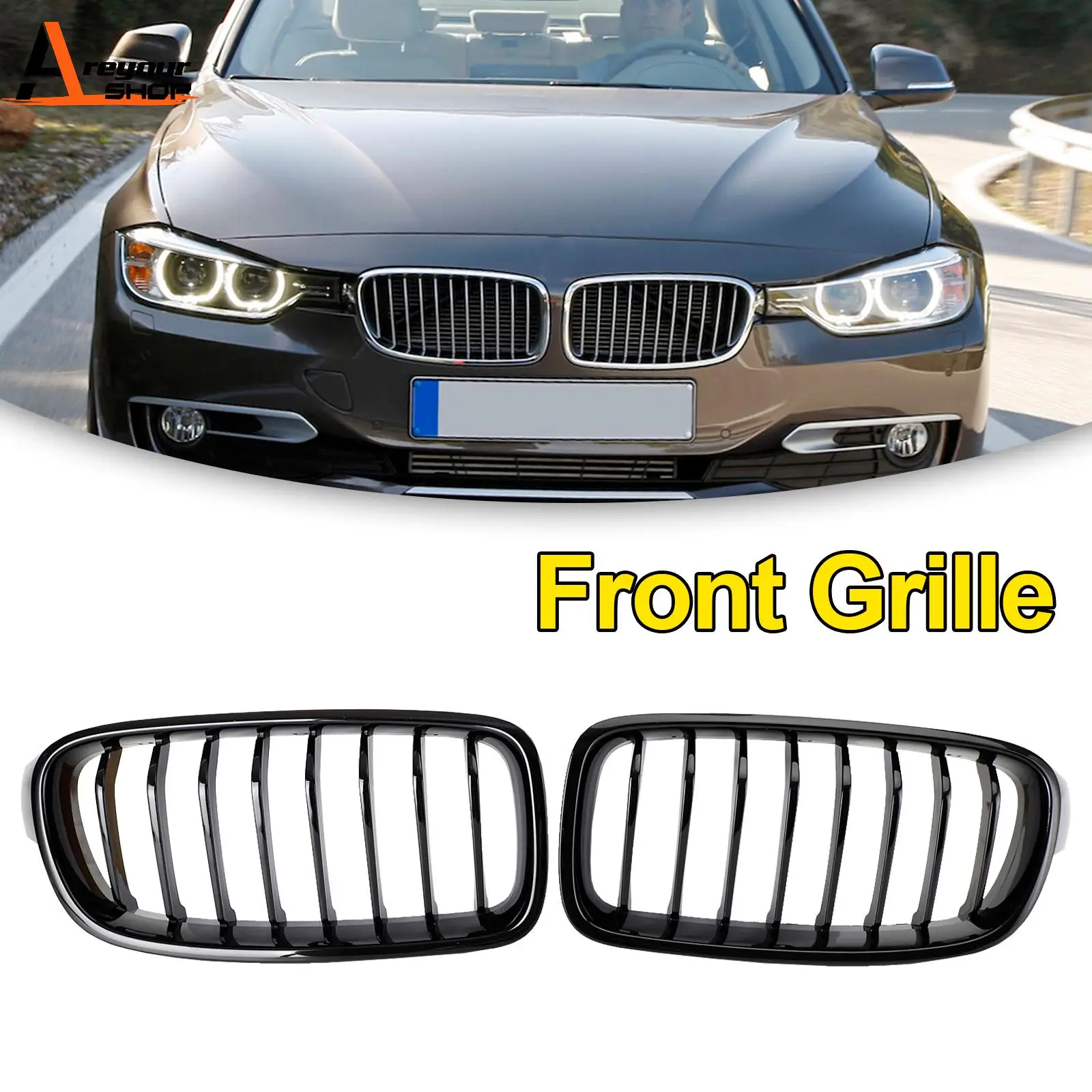 

Areyourshop глянцевый черный Передний решетчатый гриль для BMW 3 серии F30 F31 F35 2012 2013 2014 2015 2016 2017 2018 2019