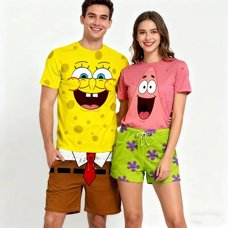 SpongeBob SquarePants Set, Unisex Cartoon Trendy Casual Beauty