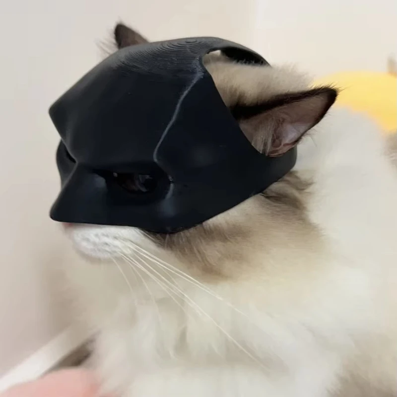 Black Bat Cat Mask Avenger Cat Face Cushion Bat Cosplay Hat Atmosphere Prop Matte Plastic Pet Mask Party Gift Cat Accessories