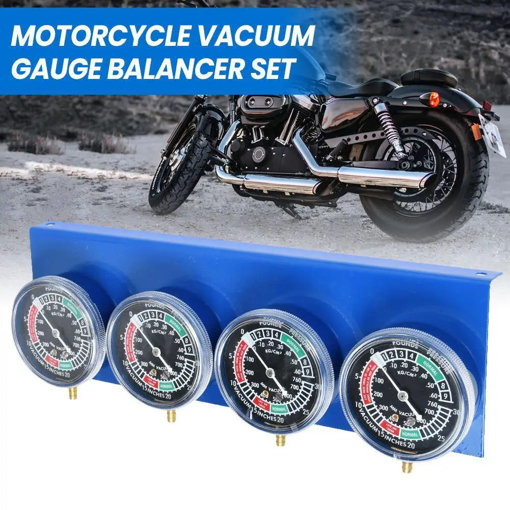 2/4 Cylinder Motorcycle Carburetor Carb Vacuum Gauge Balancer Synchronizer W/Hose Kit Motorcycle Fuel Vacuum Gauge