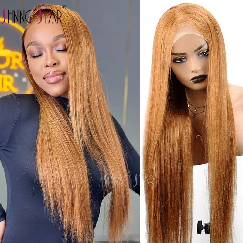 

13X6/13X4 Ginger Lace Front Wig Human Hair Straight Orange Blonde Body Wave Lace Frontal Wig 180% Density Pre Plucked For Women