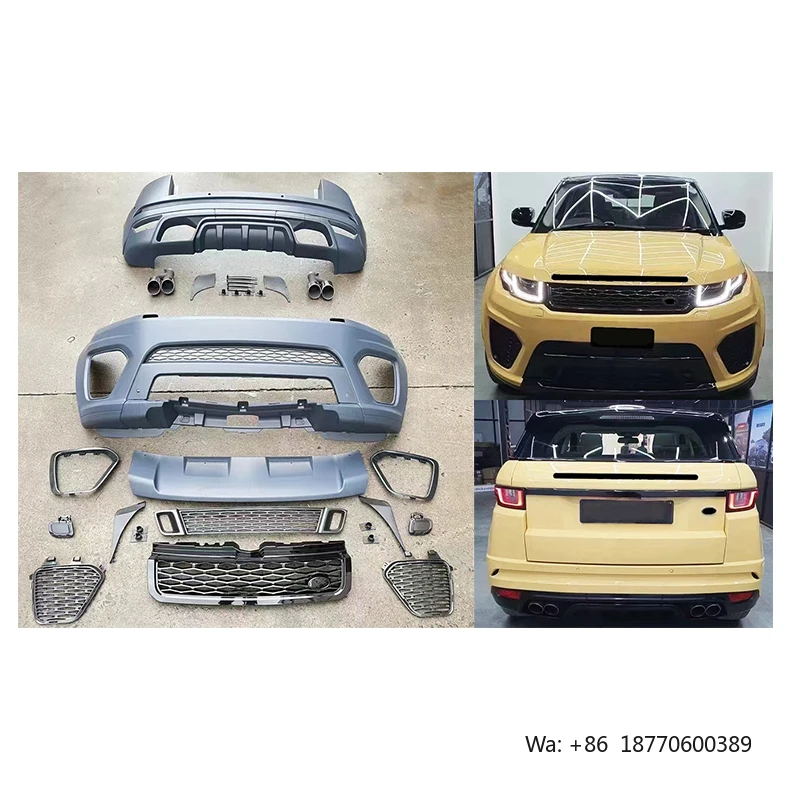 

2019 Sports Car Surround Aerodynamic Modification Parts Full Exterior Upgrade Bumper Fog Light SVR BodyKit for Land Rover Evoque