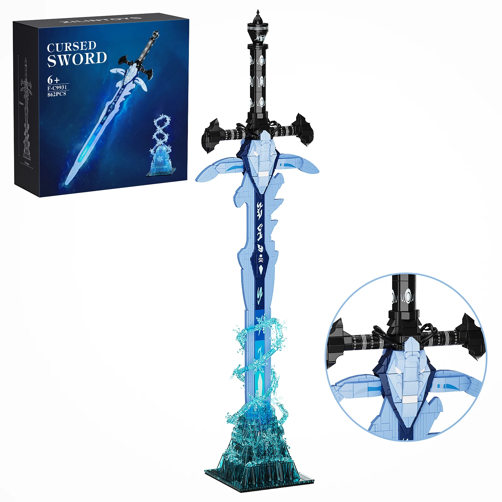 Hot Game WOW Frostmourne Sword Hammer Ax Weapon Building Block Knife Model Swords Cos Weapons Bricks Toy Xmas Gifts