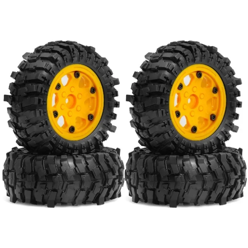 

4PCS 85mm 1.9 Inch Beadlock Wheel Soft Rubber Tire Set for 1/10 RC Crawler SCX10 Pro Capra TRX4 D90