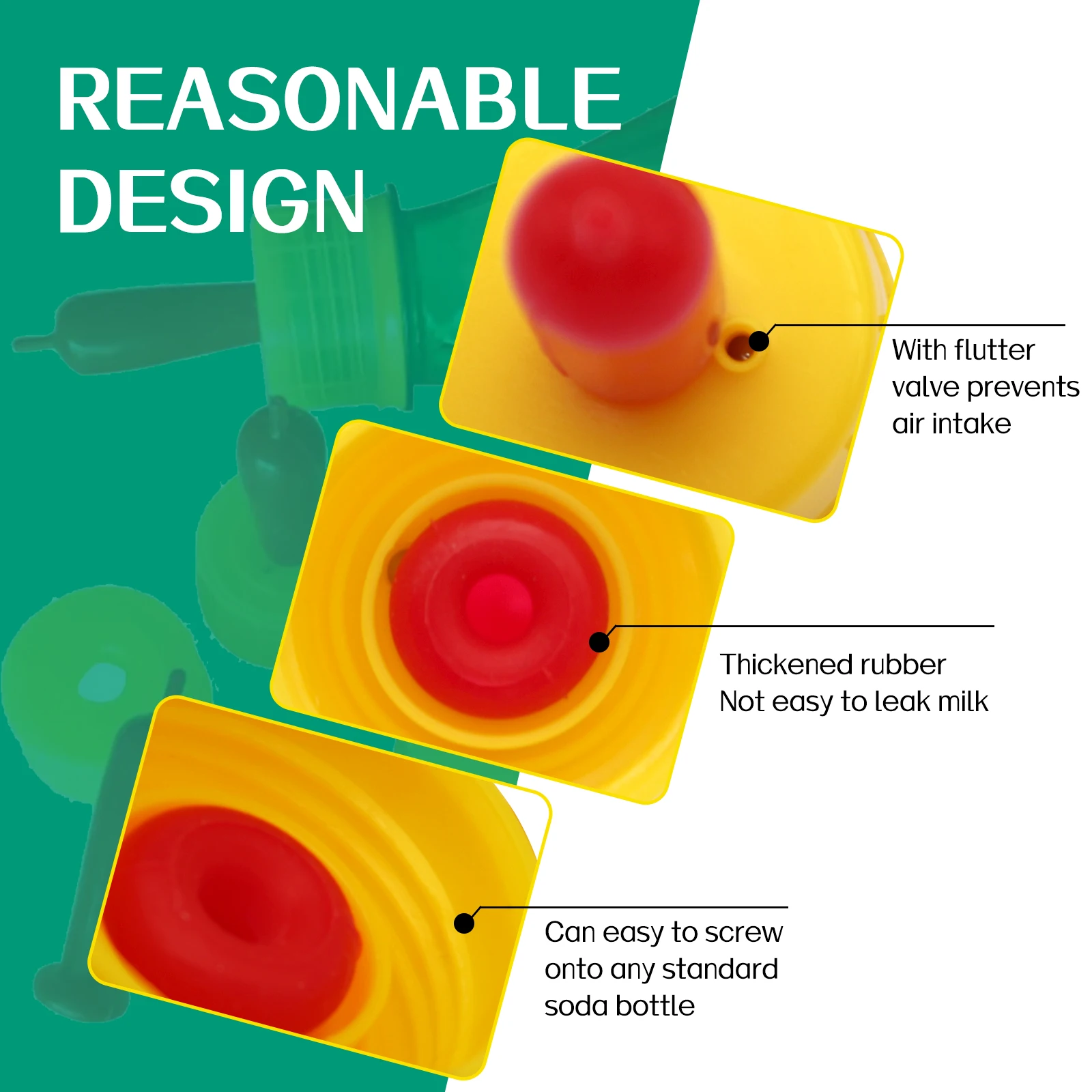 10PCS Agnello Capra Latte Tettarelle Da Biberon Bevitore Gestiame Strumenti di Alimentazione Tettarelle Da Biberon In Gomma Morbida Ciuccio Vite di Alimentazione Sprite Coke Bottiglie capezzoli