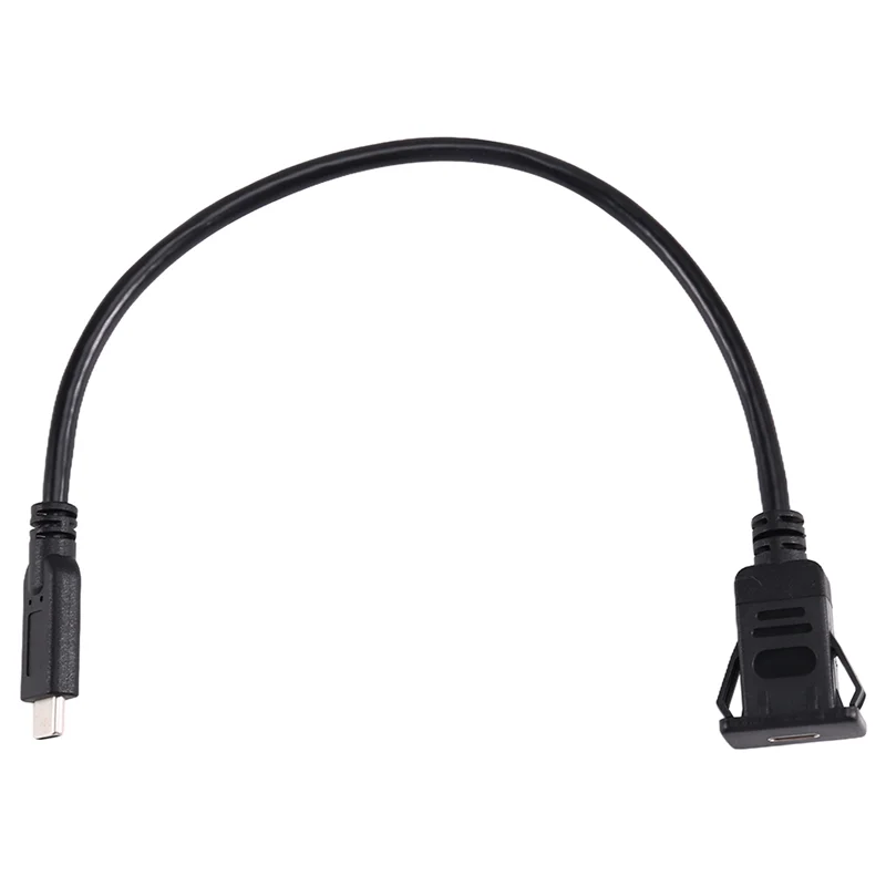 

B86B-Panel Mount Extension Cable USB C Male To Female 10Gbps USB Type C 3.1 Square Flush Mount Snap-In For Car Truck